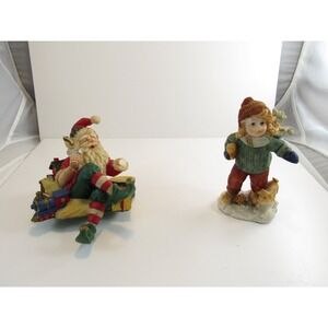 K's Collection Christmas Elf & Boy Figurines Holiday Decor 4-5 Inch
